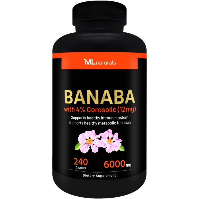 [미국배송] 마이라이프 내추럴스 퓨어 바나바 6000mg 코로솔산 4% 240캡슐, 1개 - 상품 이미지