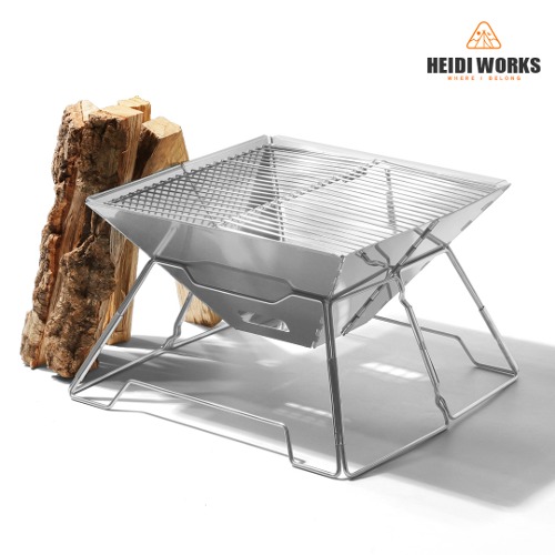 경량 접이식 석쇠그릴 화로대 캠핑 숯불 캠핑 스텐 바베큐 화롯대