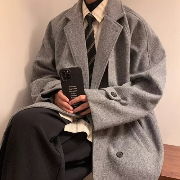 남성 오버핏코트 봄코트 울코트 - 상품 이미지