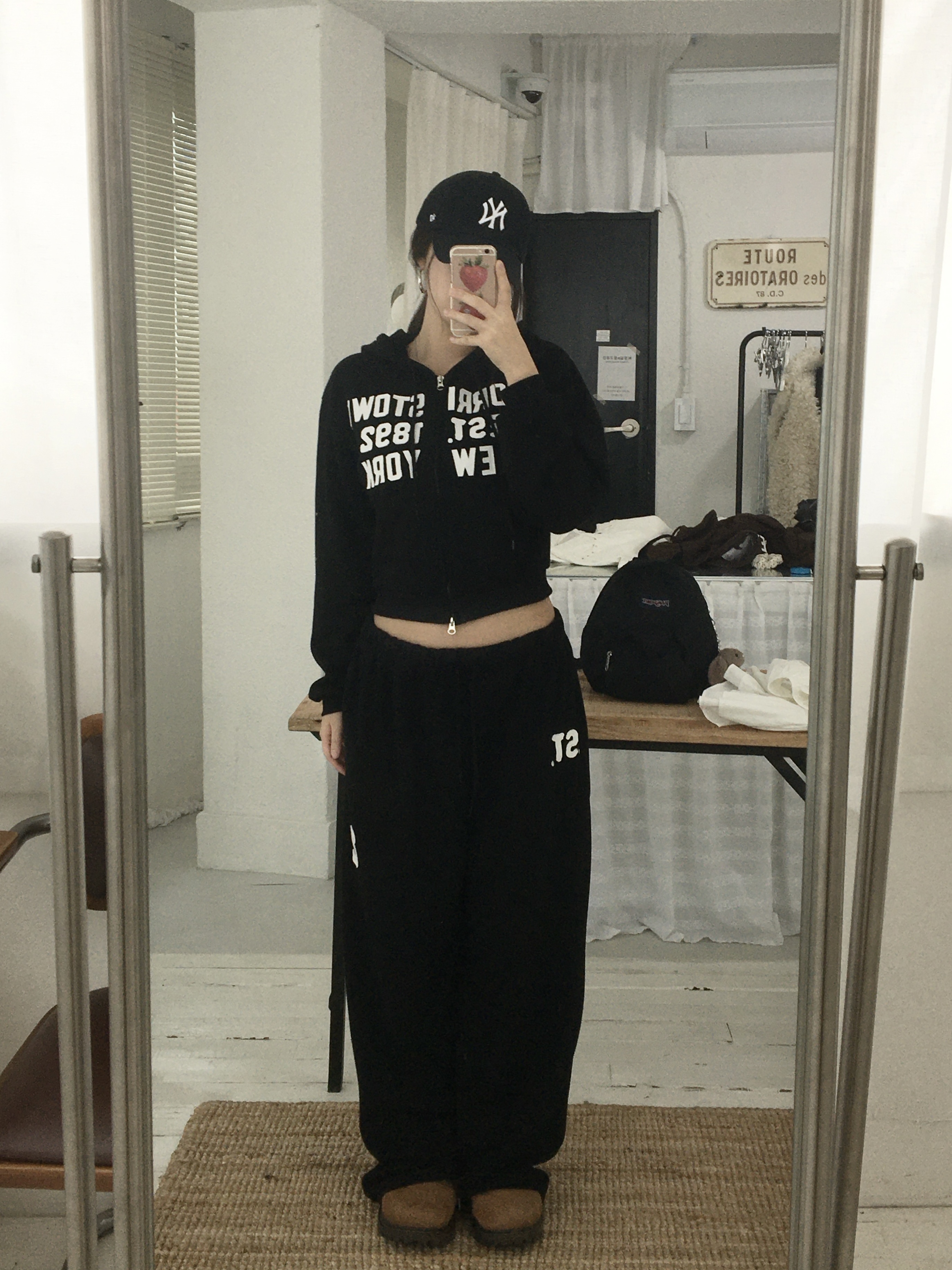 [pants/골반볼륨핏] 패치 롱 와이드 트레이닝팬츠 트레이닝셋업 세트 (3col) 상세 이미지 17
