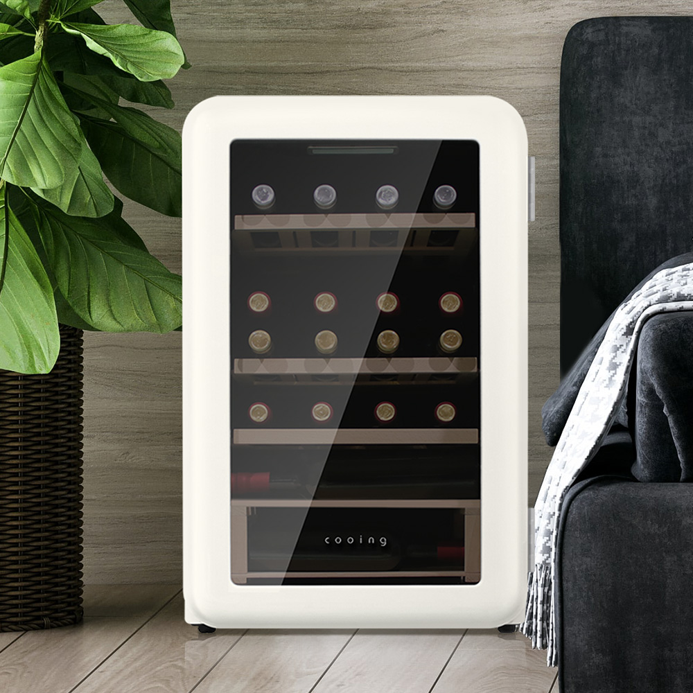 쿠잉 레트로 와인셀러 WC-20 크림화이트 미니 소형 저장고 가정용