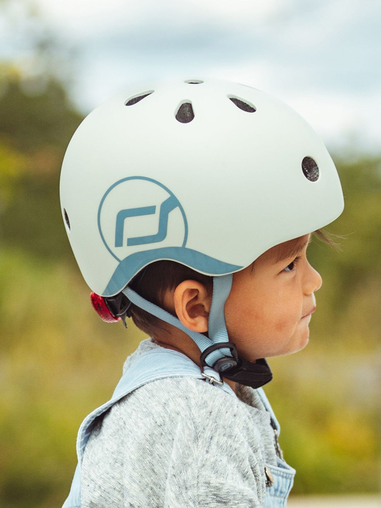 스쿳앤라이드 유아 헬멧S(애쉬) LED 킥보드 자전거 헬멧
