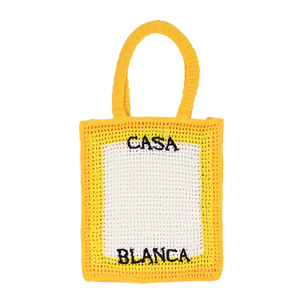 카사블랑카 로고 크로셰 숄더백 AS23 BAG 011 03 YELLOW - 메인 이미지