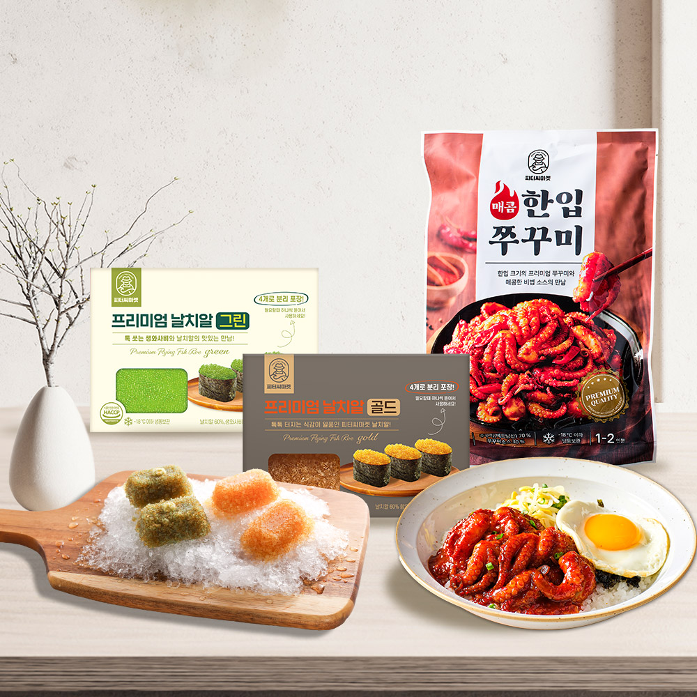 피터씨마켓 매콤 한입 쭈꾸미 500g + 프리미엄 날치알 120g