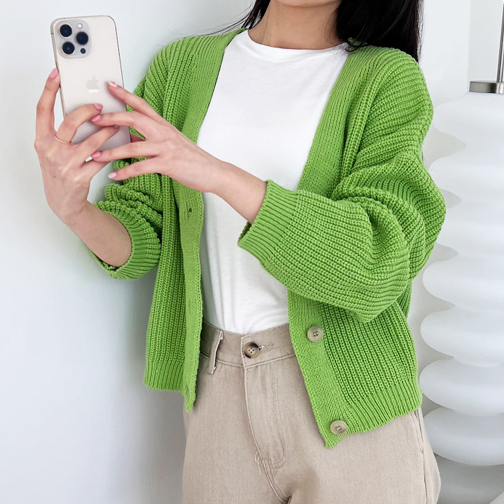 박시가디건 하찌 니트 오버핏 여성 봄 가을 간절기 가디건 - 상세 이미지 3