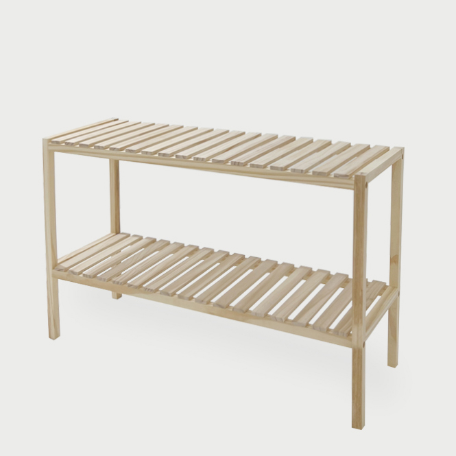 미니 나무선반 원목선반장 현관 폭좁은 작은 원목 수납 2단 다용도 선반 40x26x46cm