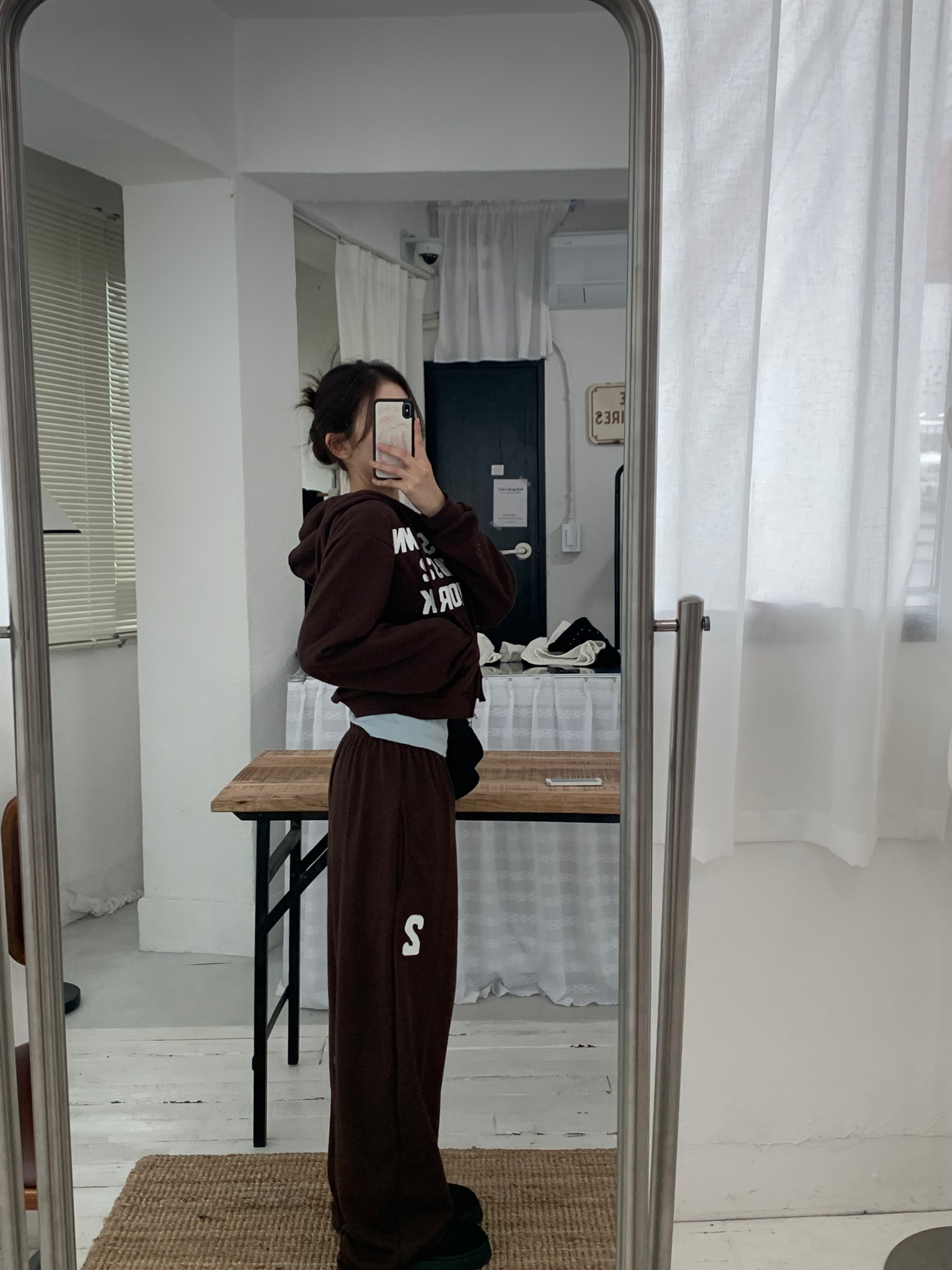 [pants/골반볼륨핏] 패치 롱 와이드 트레이닝팬츠 트레이닝셋업 세트 (3col) 상세 이미지 14