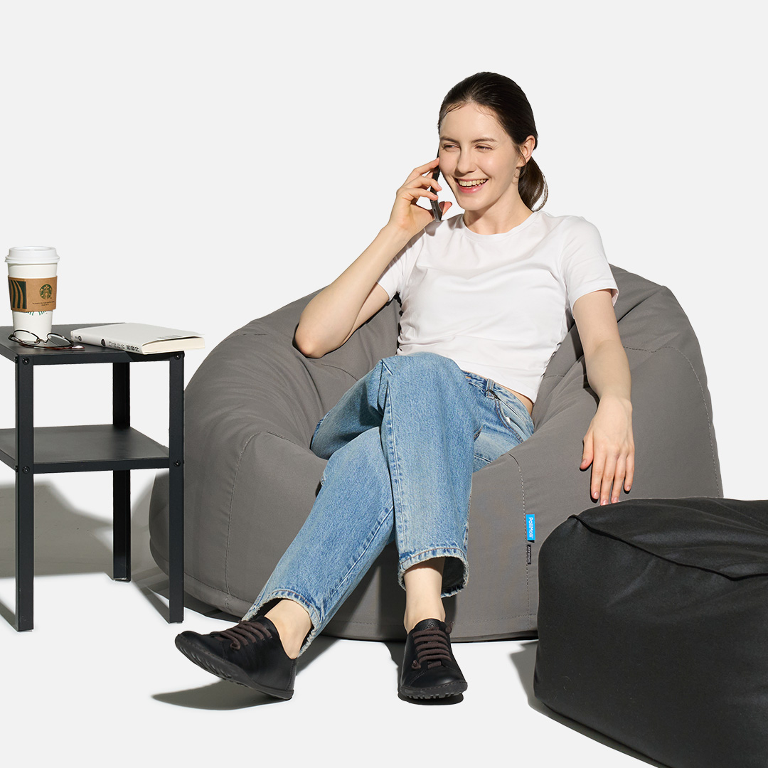 폴리몰리 빈백소파 1인용 904P 실내외 겸용 독서 수유 쇼파, 애쉬 그레이 (메시속커버)