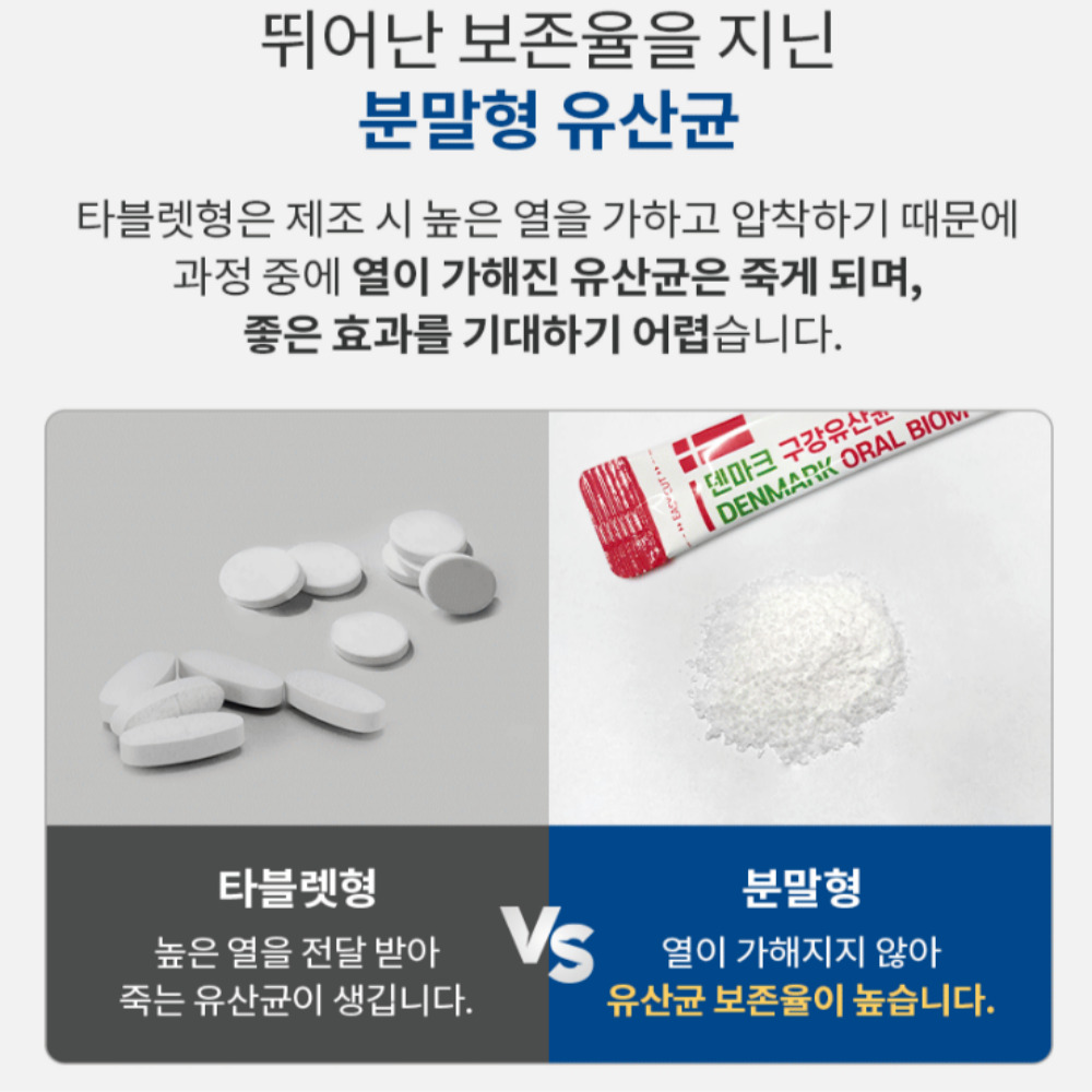 덴마크 구강유산균 성인용 2gx30포 3박스 구강유산균효과 프레쉬 - 상세 이미지 2