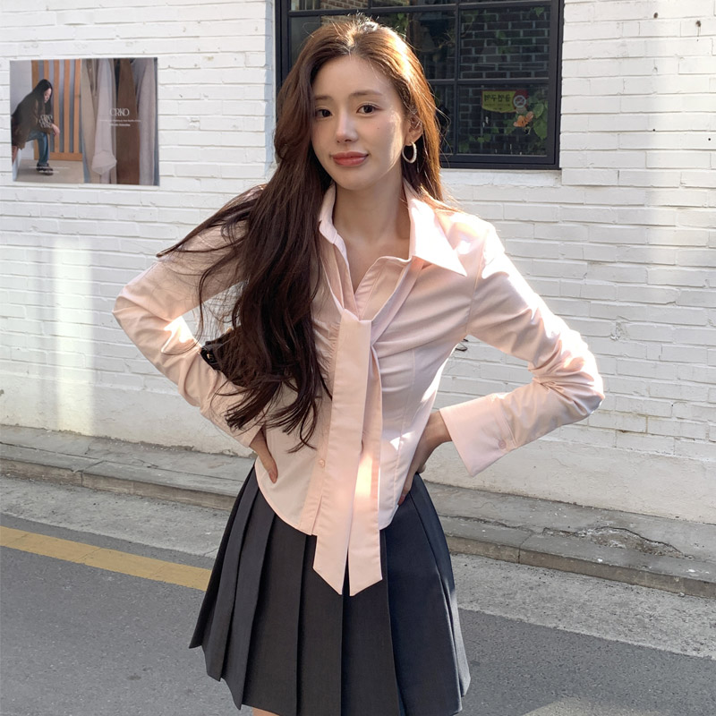 리올 타이세트 셔링 카라 슬림핏 셔츠 bs8121 - 상세 이미지 2