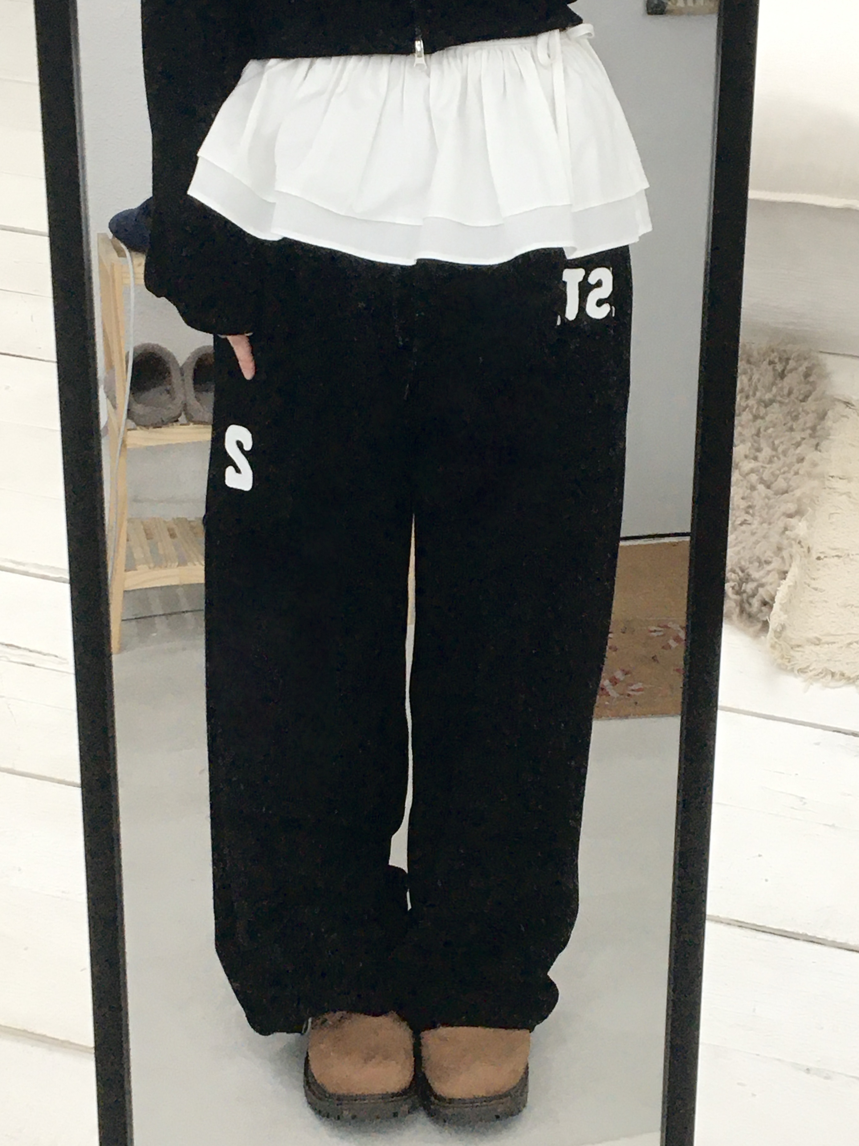 [pants/골반볼륨핏] 패치 롱 와이드 트레이닝팬츠 트레이닝셋업 세트 (3col) 상세 이미지 22