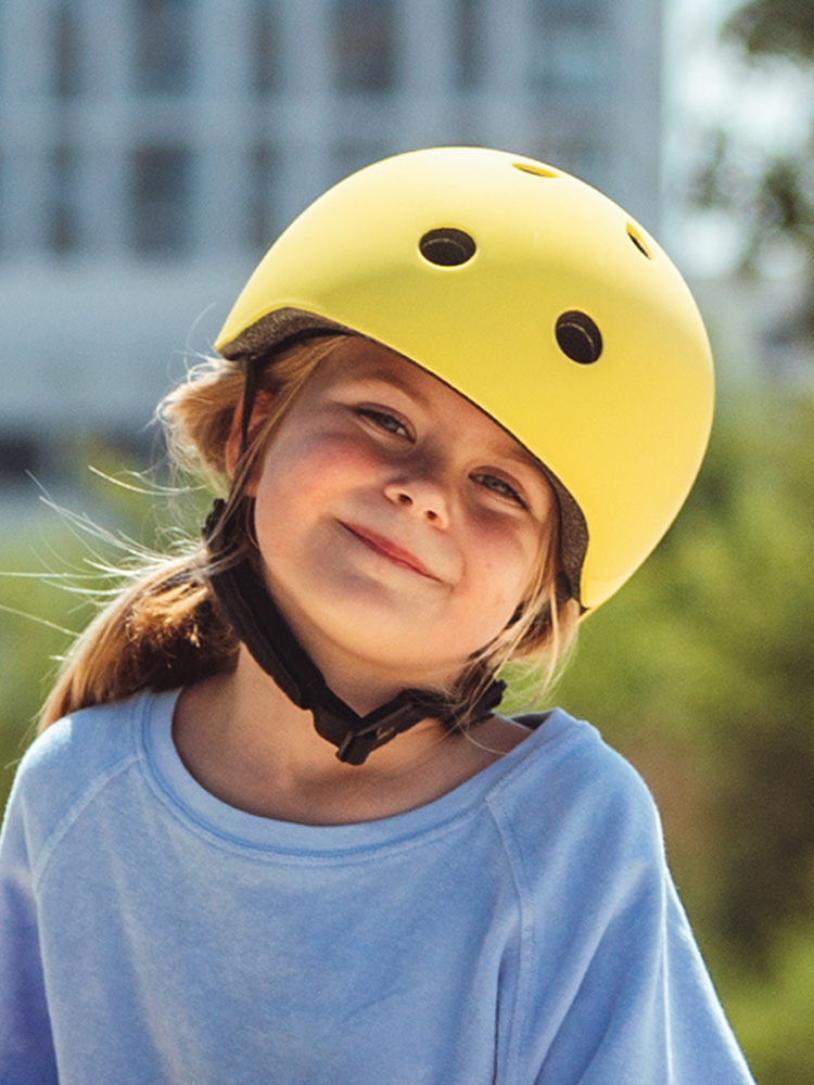 스쿳앤라이드 유아 헬멧M(레몬) LED 킥보드 자전거 헬멧