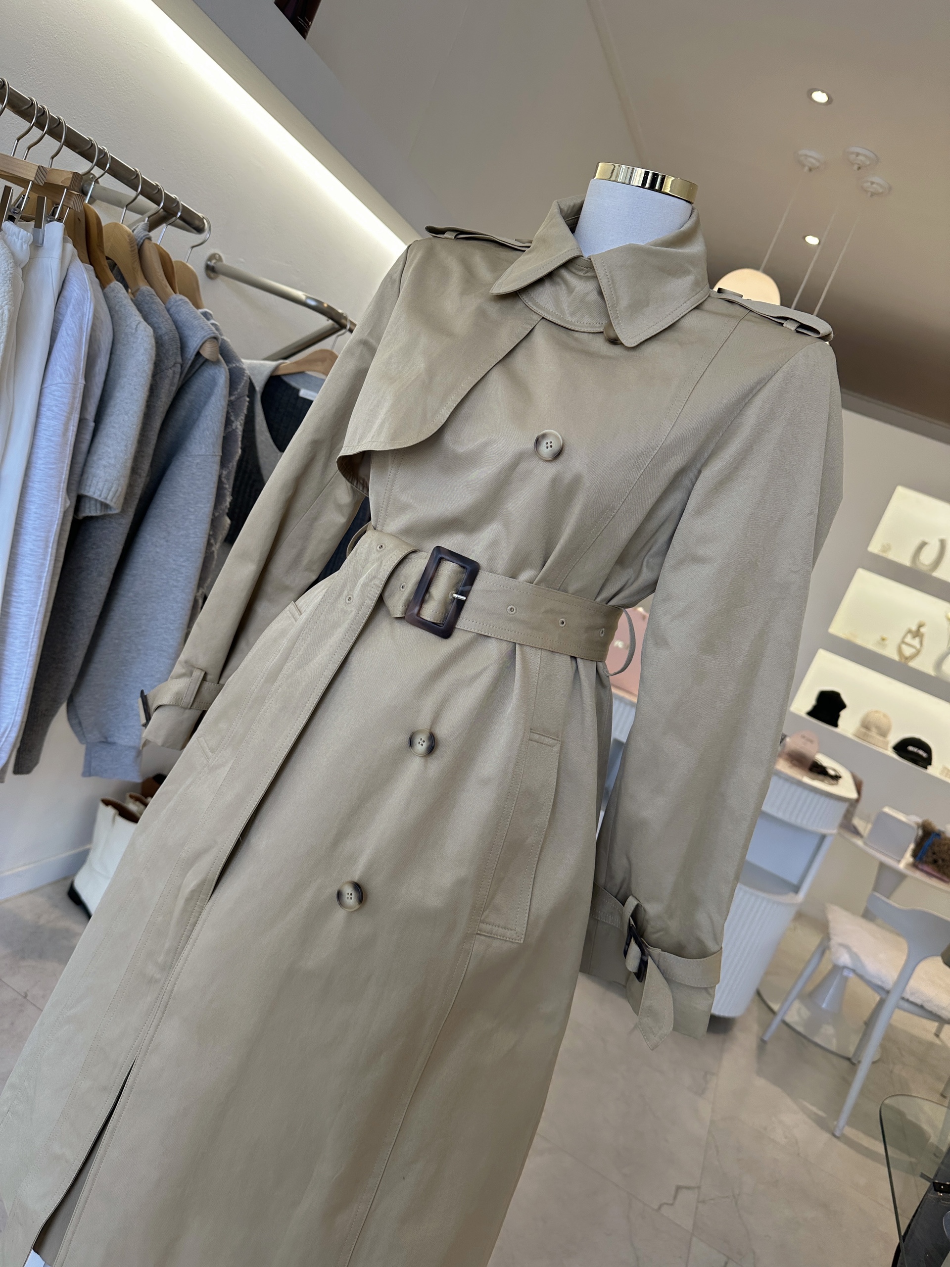 하이퀄리티 끌로 더블 롱 트렌치코트 상세 이미지 2