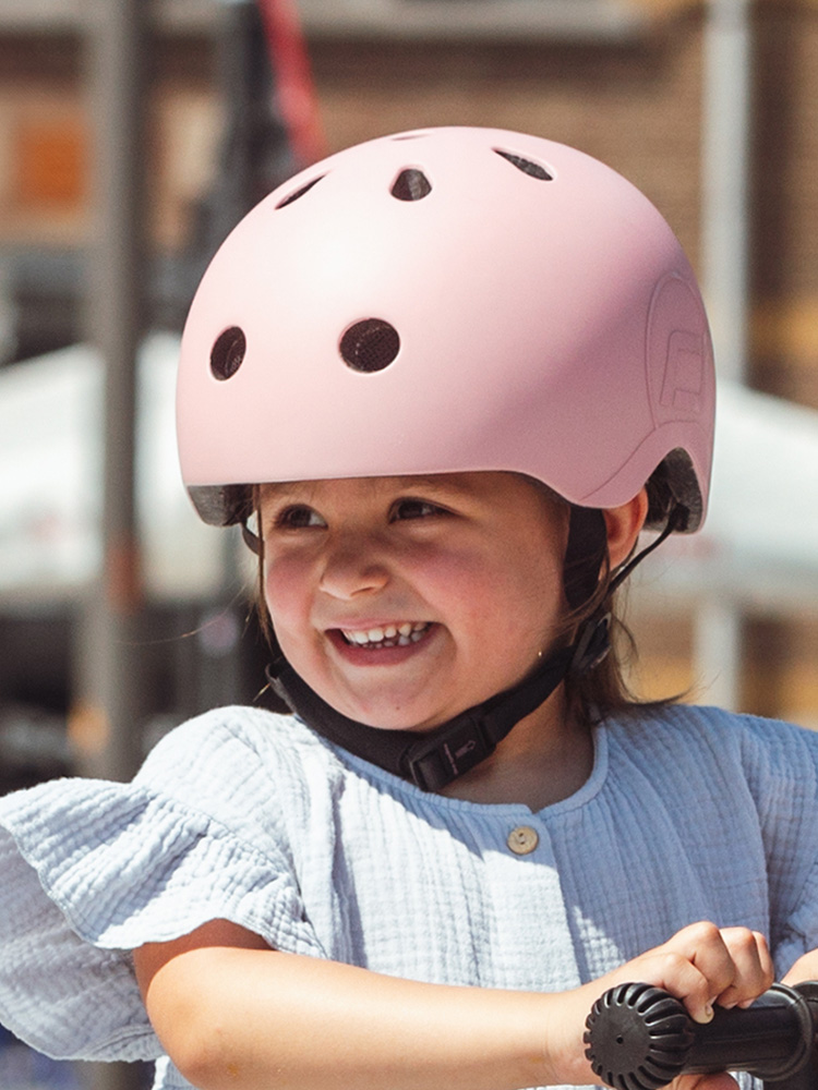 스쿳앤라이드 유아 헬멧M(로즈) LED 킥보드 자전거 헬멧