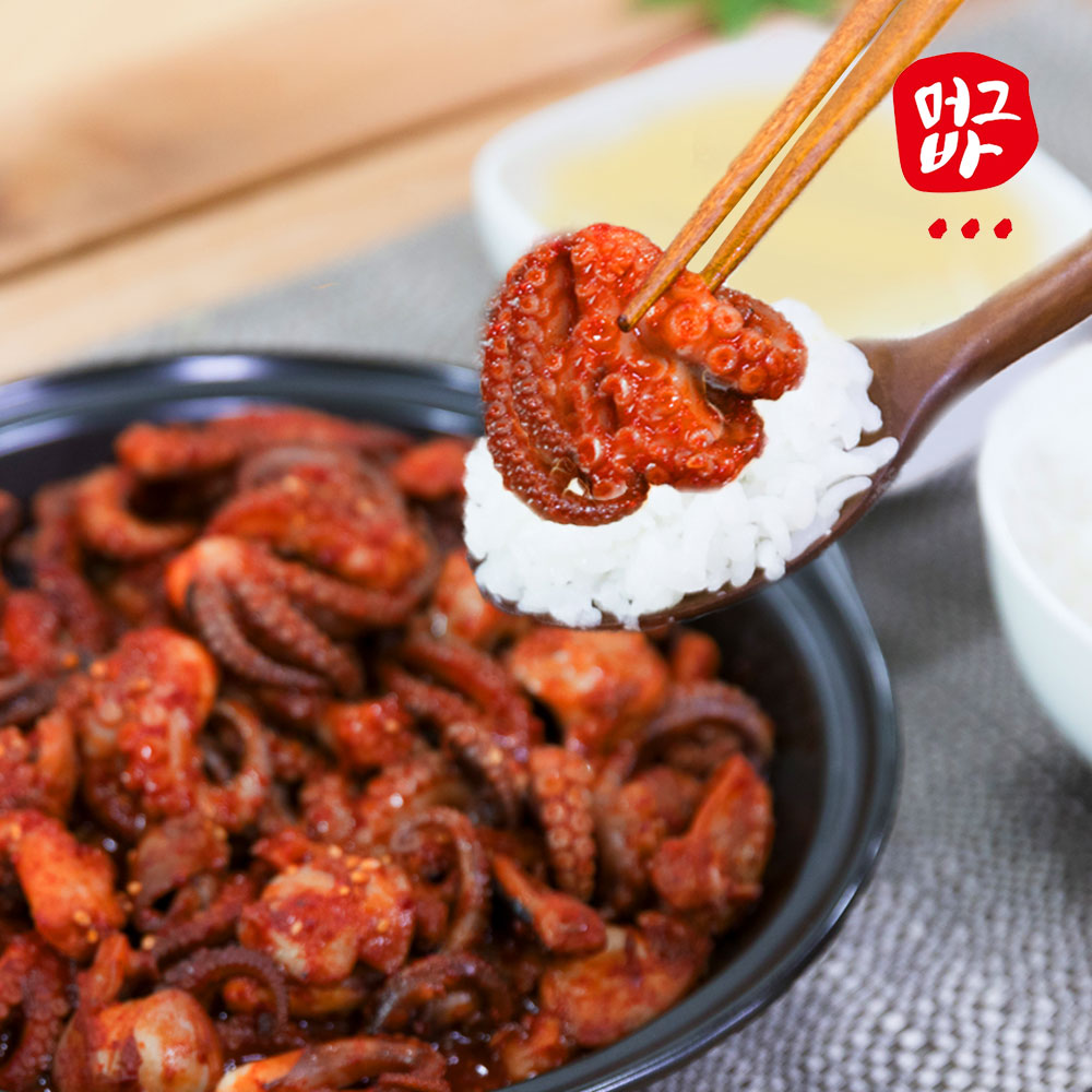 왕탱글 쭈꾸미볶음 매운 양념 볶음 맛집 캠핑용 밀키트 350g, 10개 - 상품 이미지