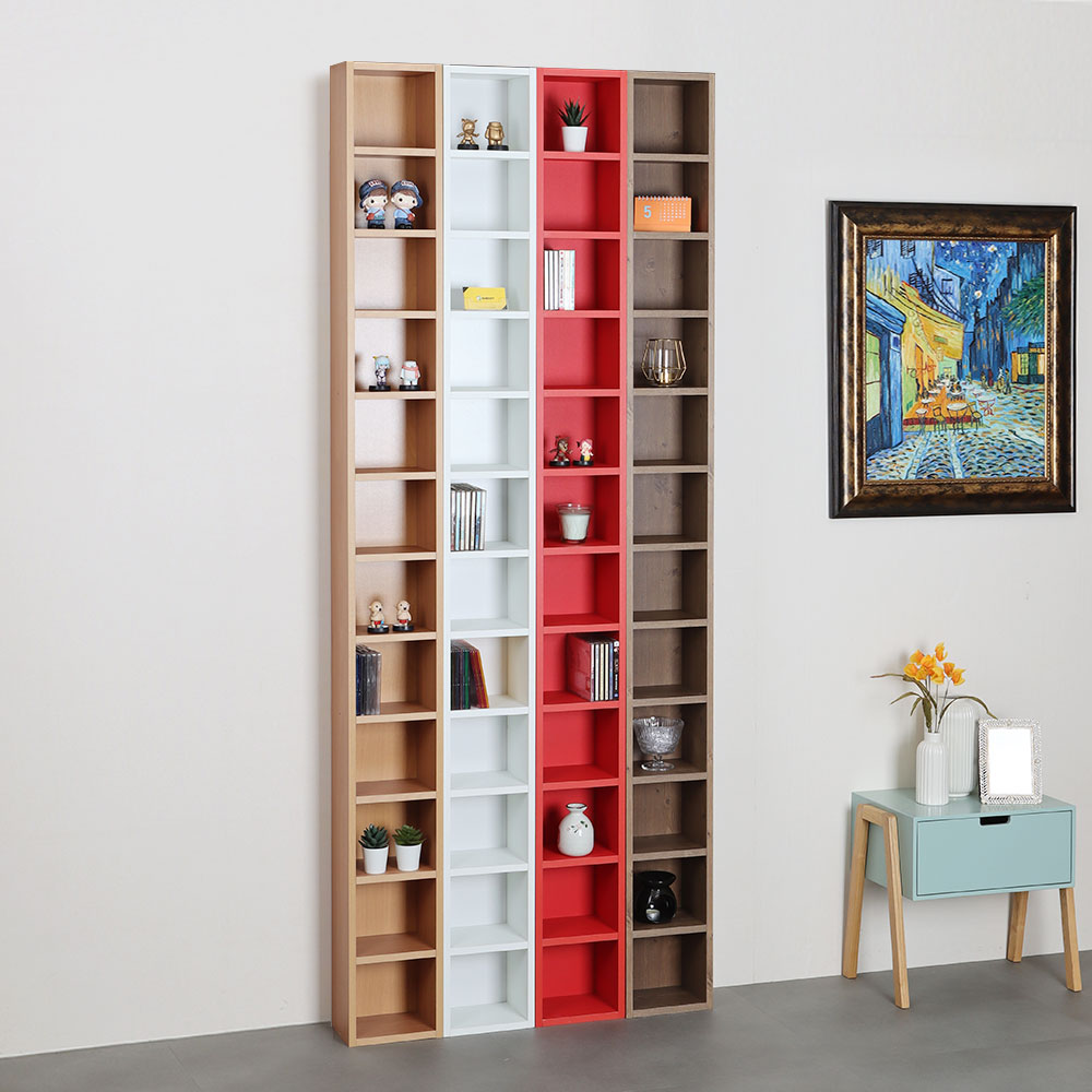 타워형 틈새 CD수납장 200x150x2000, 12단, 레드