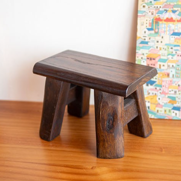 사각 우드 스툴 목재 낮은 의자 빈티지 엔틱 원목 스툴
