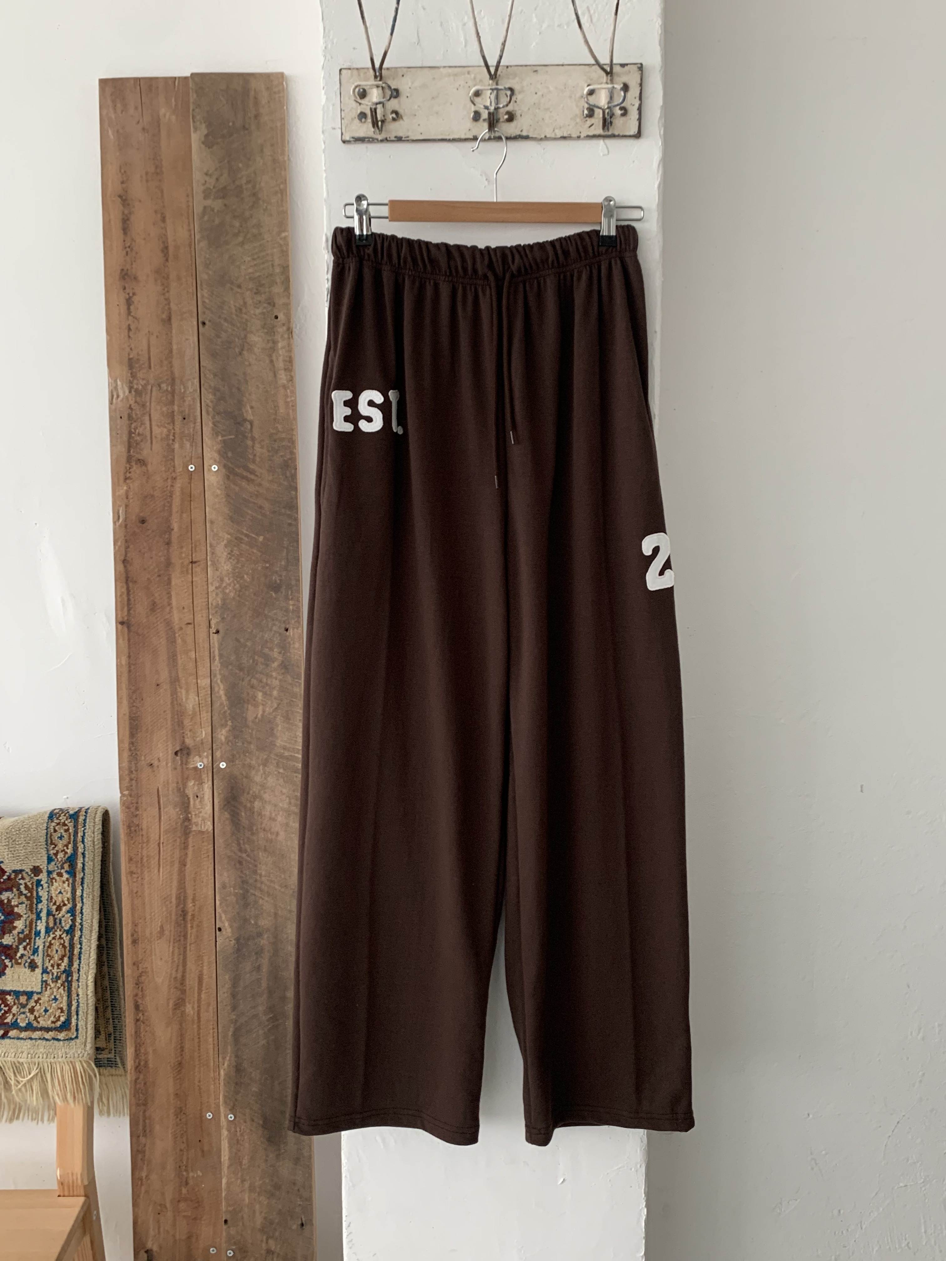 [pants/골반볼륨핏] 패치 롱 와이드 트레이닝팬츠 트레이닝셋업 세트 (3col) 상세 이미지 29