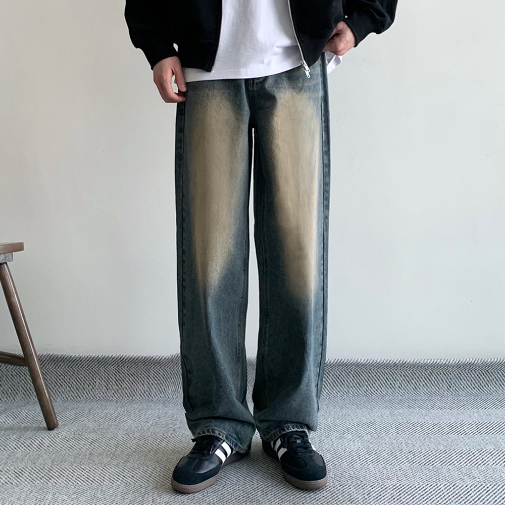 벌룬데님 흑청바지 남자진청바지 남자와이드청바지 - 상세 이미지 2