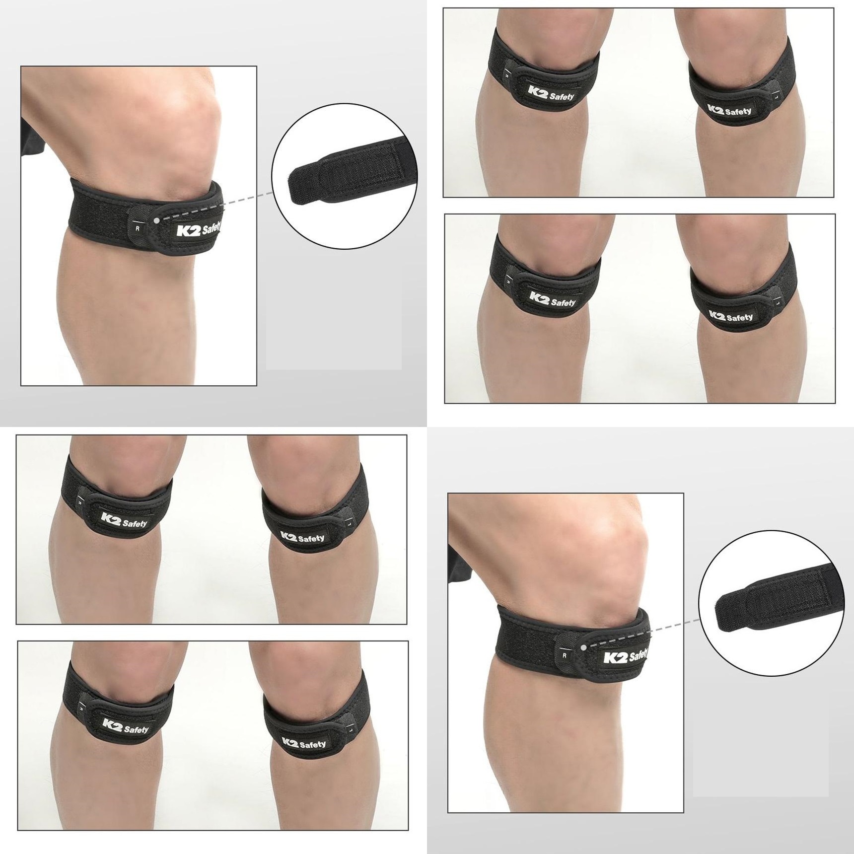k2 한줄무릎보호대 슬개건아대 러닝 마라톤 레스링 2p - 상세 이미지 3