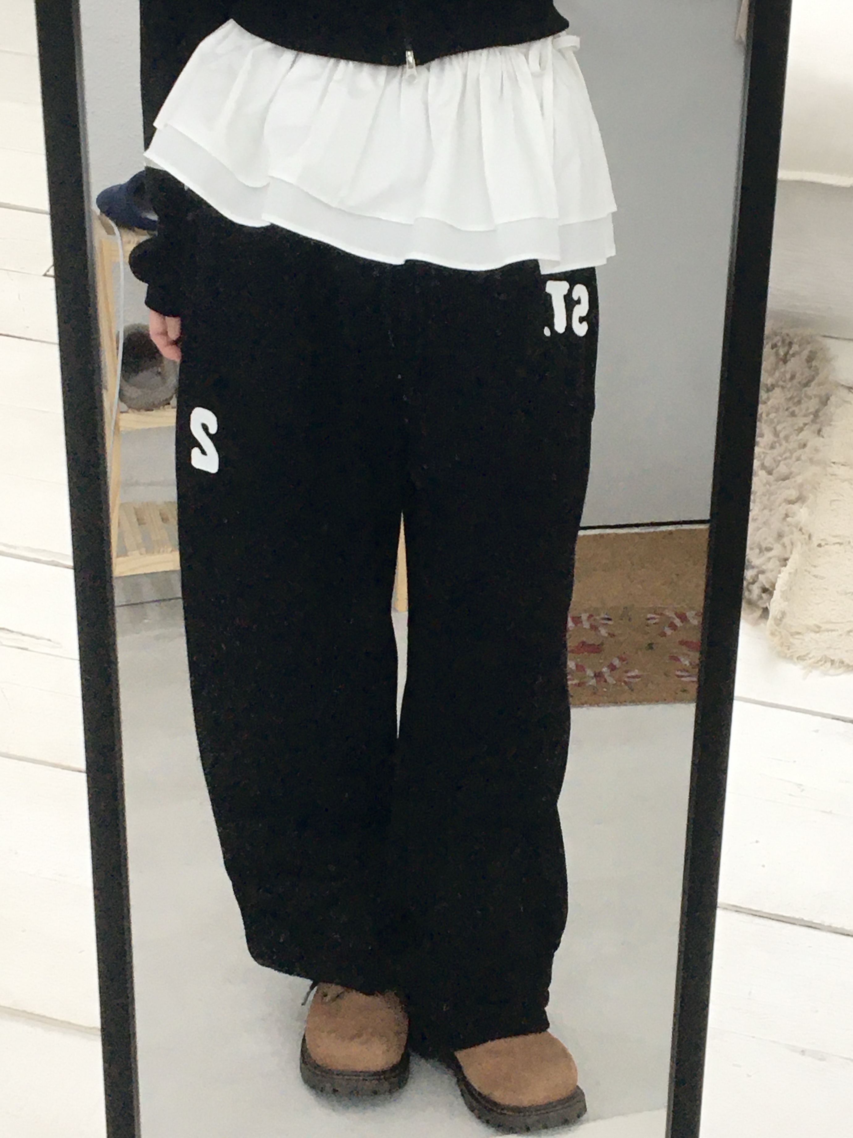 [pants/골반볼륨핏] 패치 롱 와이드 트레이닝팬츠 트레이닝셋업 세트 (3col) 상세 이미지 23