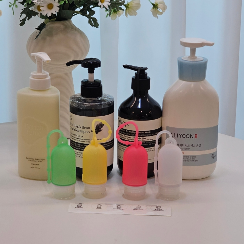 트라이투게더 실리콘공병 수영장 여행용 고리형 휴대용 샴푸통 50ml 3개 세트 - 상세 이미지 2