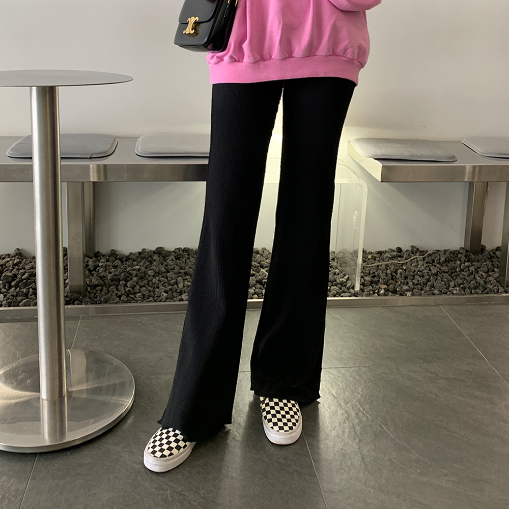 네레츠 주름 세미 부츠컷 밴딩 팬츠 - 상세 이미지 4