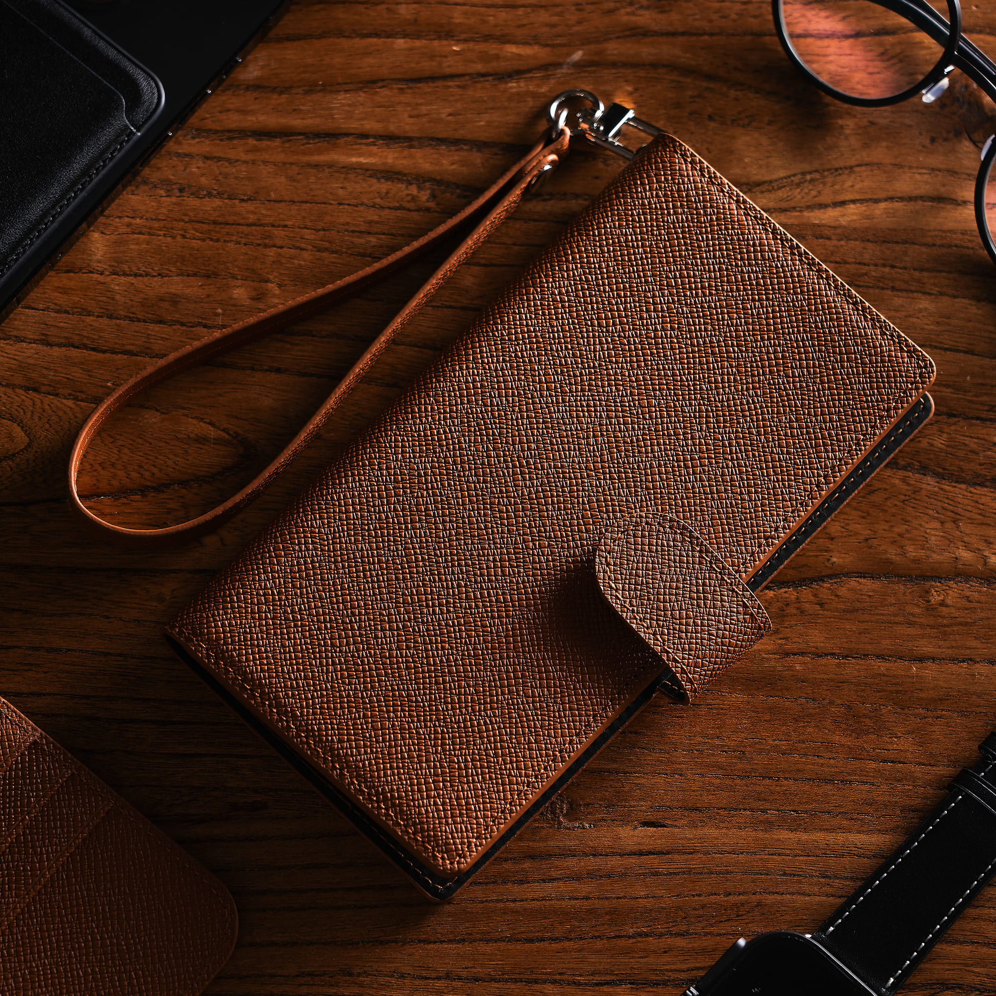 168cm 아이폰 맥세이프 다이어리 카드 지갑 사피아노 소가죽 케이스 레드, 아이폰 (전 기종 호환) - 상세 이미지 5