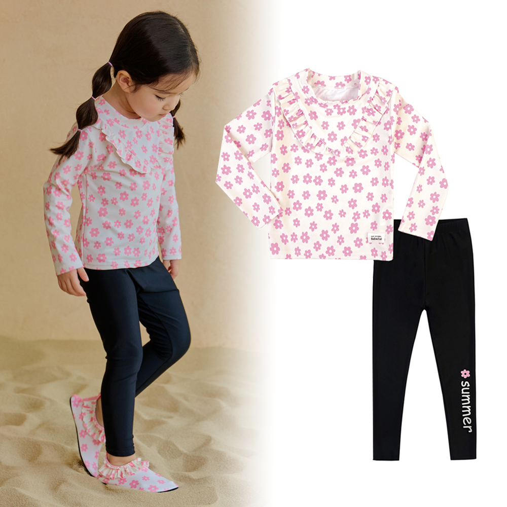 유아수영복 여아래쉬가드 어린이 초등 여아 아기 수영복 세트 데이지 상하