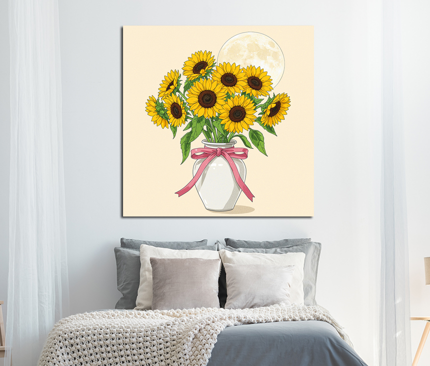 벚꽃 달항아리 인테리어 그림 꽃 액자 거실 풍수 카페 개업선물 소형