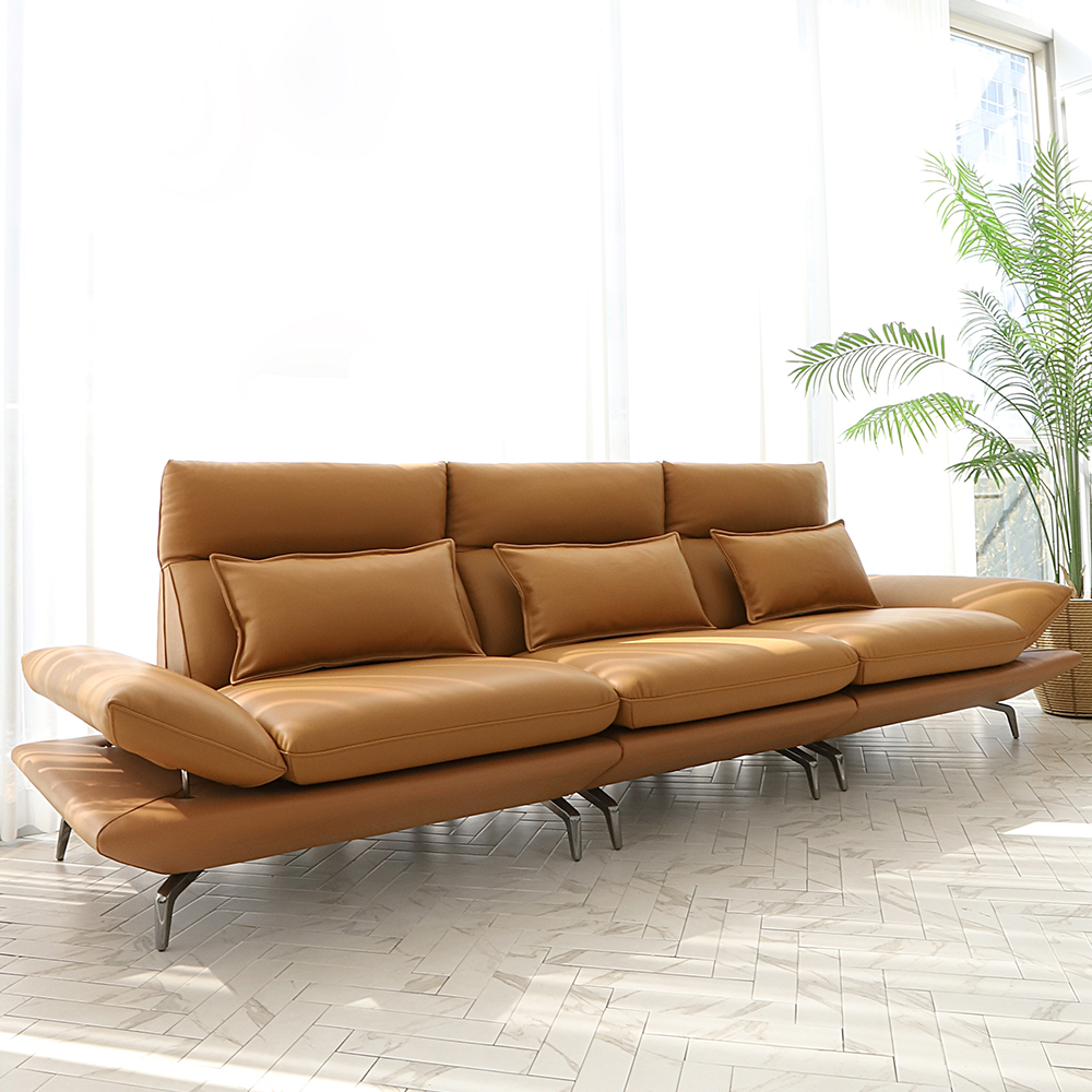 국내제작 더스틴 전체 이태리 천연가죽 면피 4인가죽쇼파 모듈가죽소파 CL522