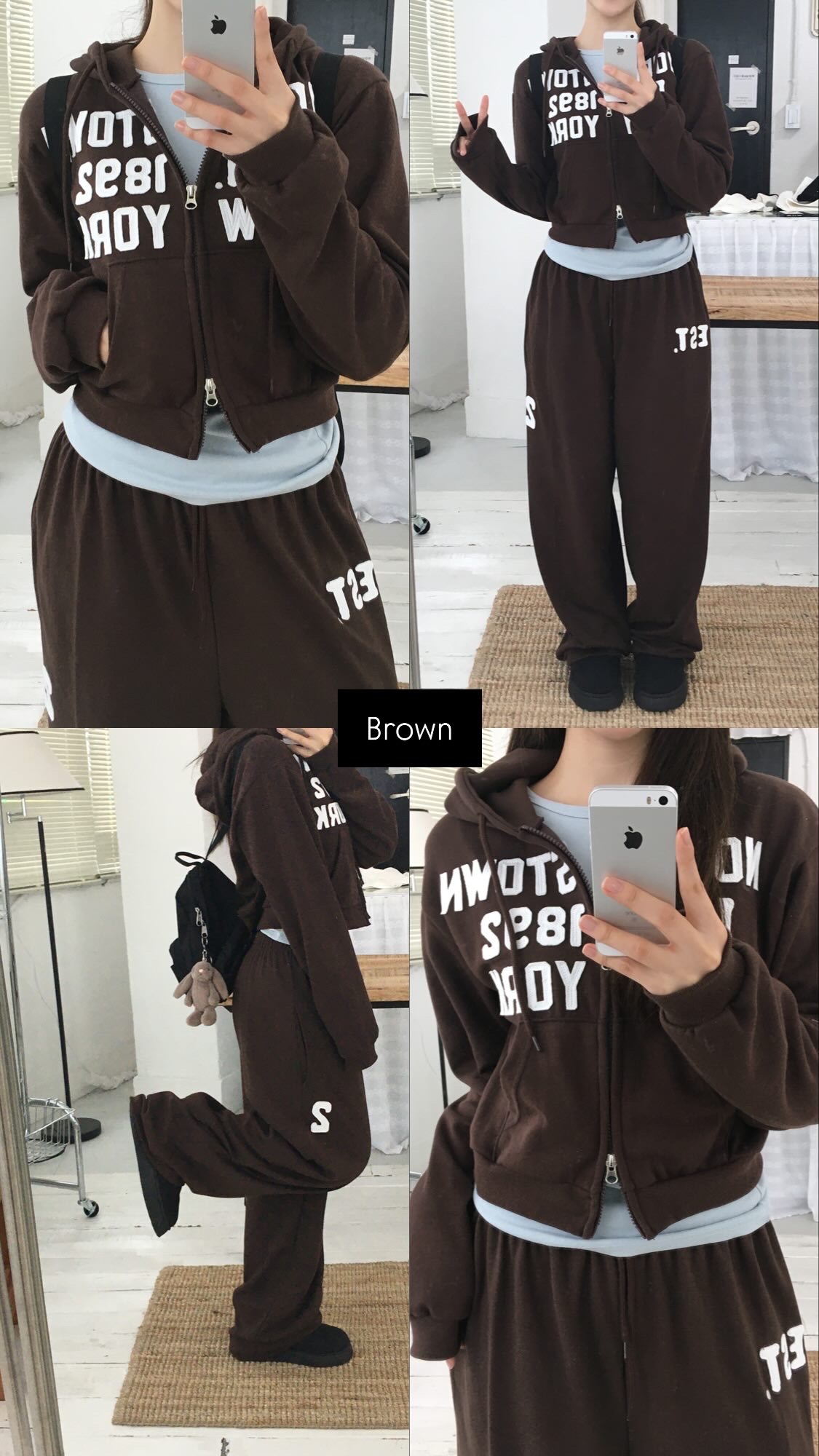 [pants/골반볼륨핏] 패치 롱 와이드 트레이닝팬츠 트레이닝셋업 세트 (3col) 상세 이미지 6