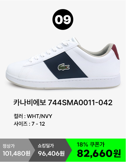 라코스테 남성 카나비 에보 남자 스니커즈 화이트 신발 - 상세 이미지 4
