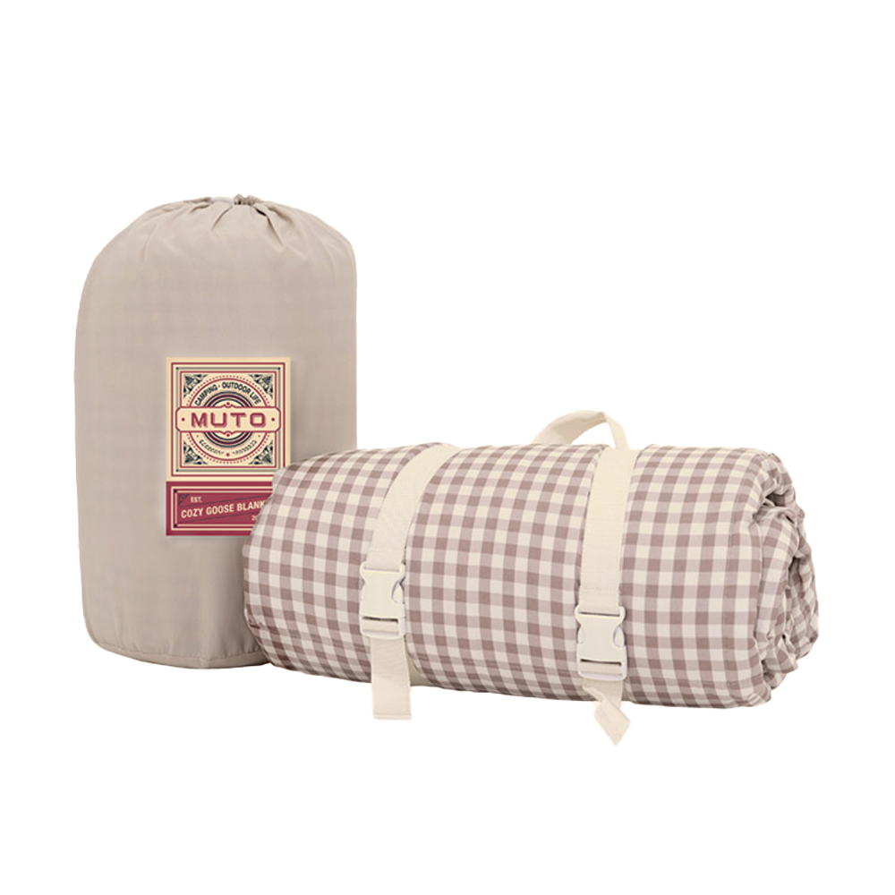 뮤토 코지 구스 캠핑 차박 이불 브라운체크