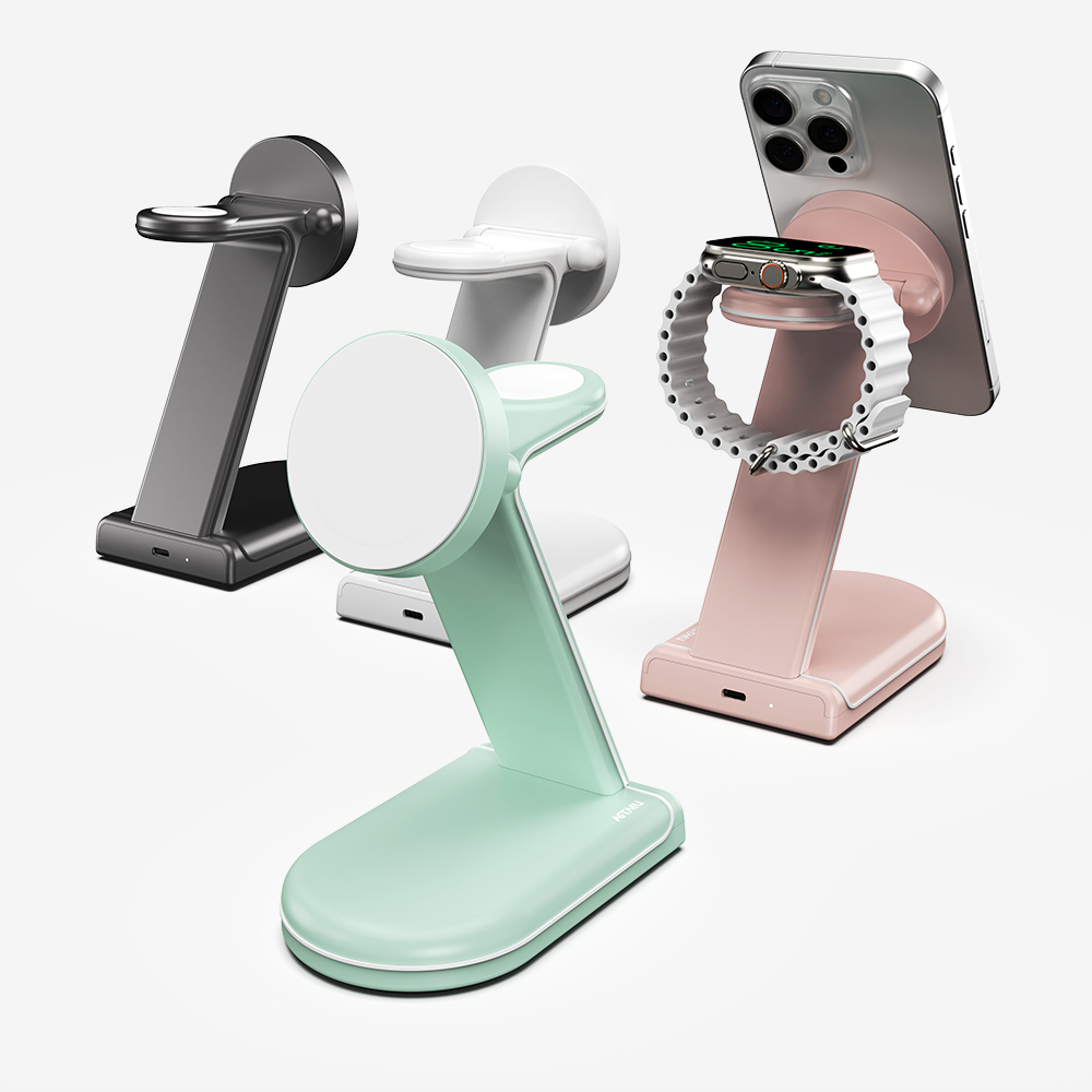 2in1 애플 MFM 맥세이프 고속 무선 충전기 MC510 그레이