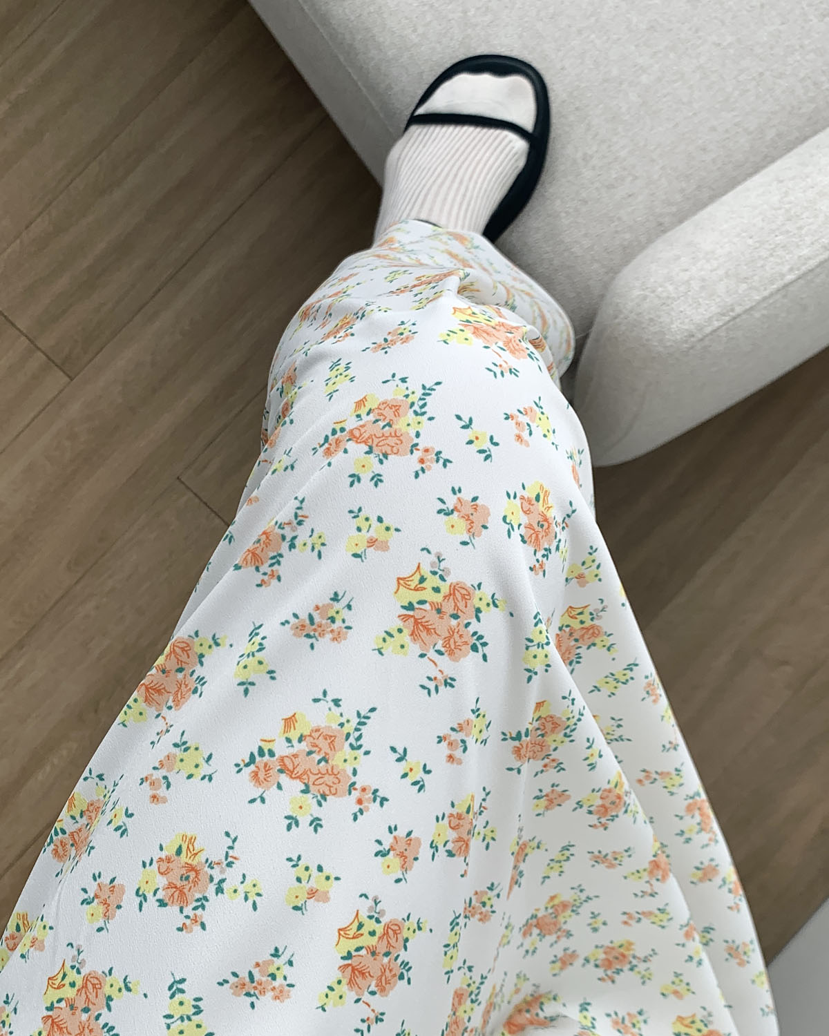 아웃핏 플라워 원피스 맥시 롱 뷔스티에 슬립 레이어드 드레스 - 상세 이미지 2
