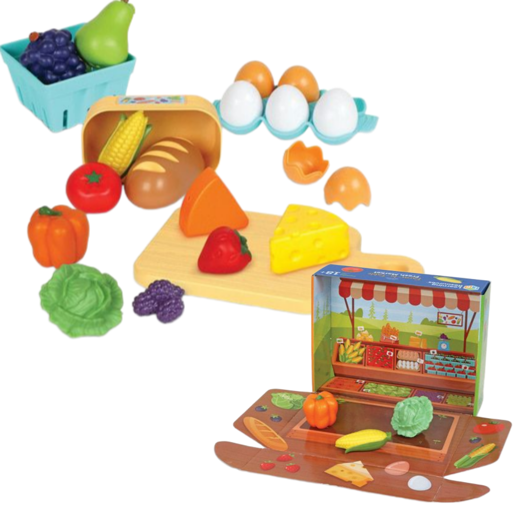 뉴스프라우츠 유아 마트놀이 소품 프레쉬 마켓 역할 소꿉 주방 놀이 과일 채소 마트 장난감