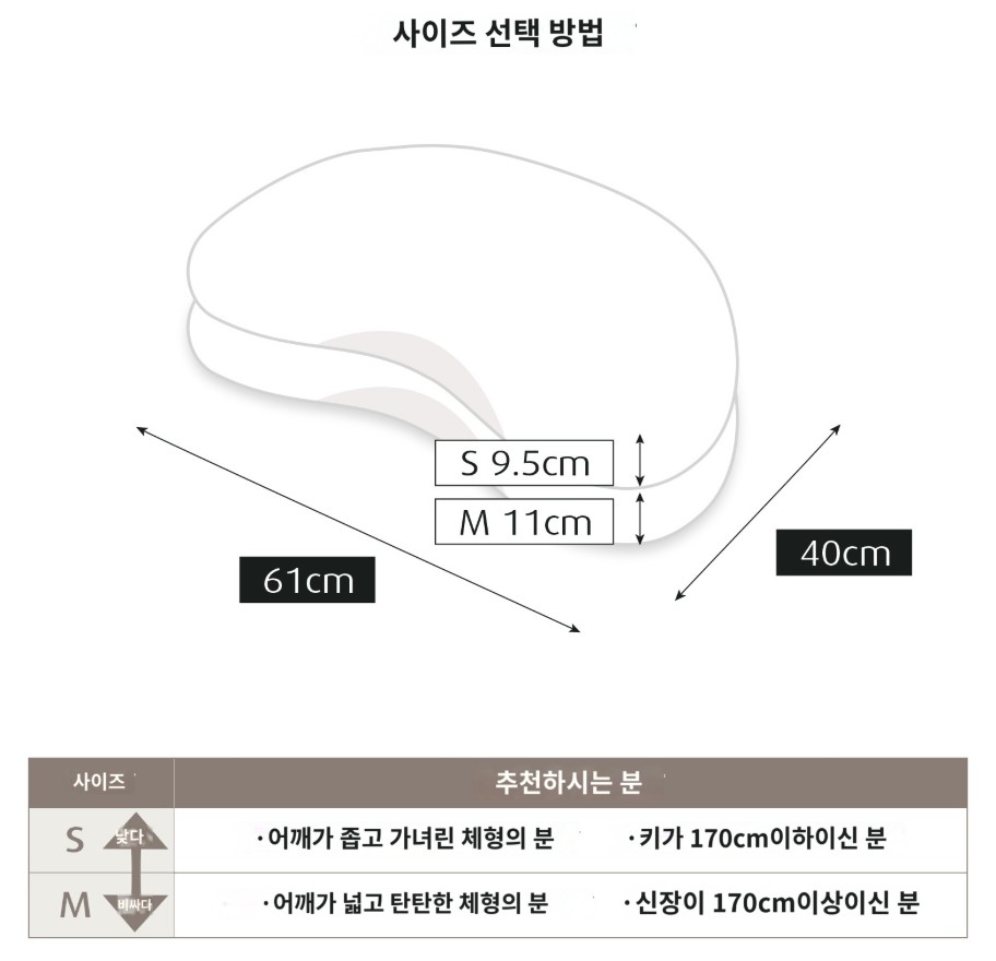템퍼 TEMPUR 소나타 베개 필로우 목베개 9.5cm S 180149 크림
