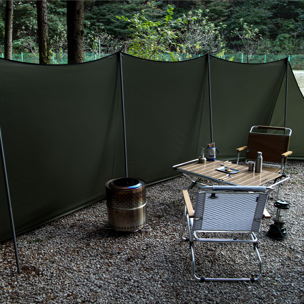 블루폴 하버 윈드스크린 캠핑 타프 사이드월 바람막이 자립형 사이트 가림막 720x160cm, 블랙