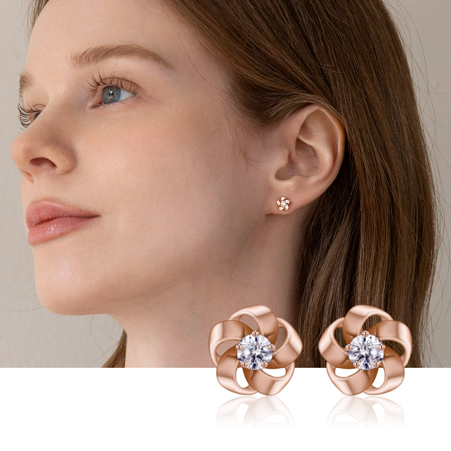 14k 루시플라워 금 귀걸이 생일 선물 여자 귀걸이