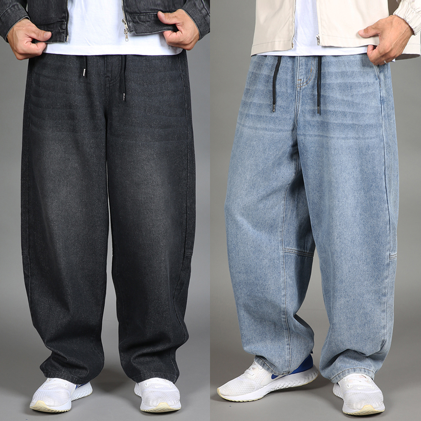 남자와이드청바지 벌룬청바지 배기 밴딩 빅사이즈 데님팬츠