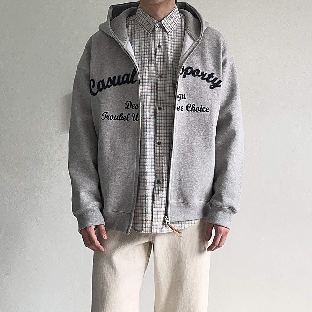남자 후드집업 빅사이즈 오버핏 회색 모자큰 후드 집업 티셔츠