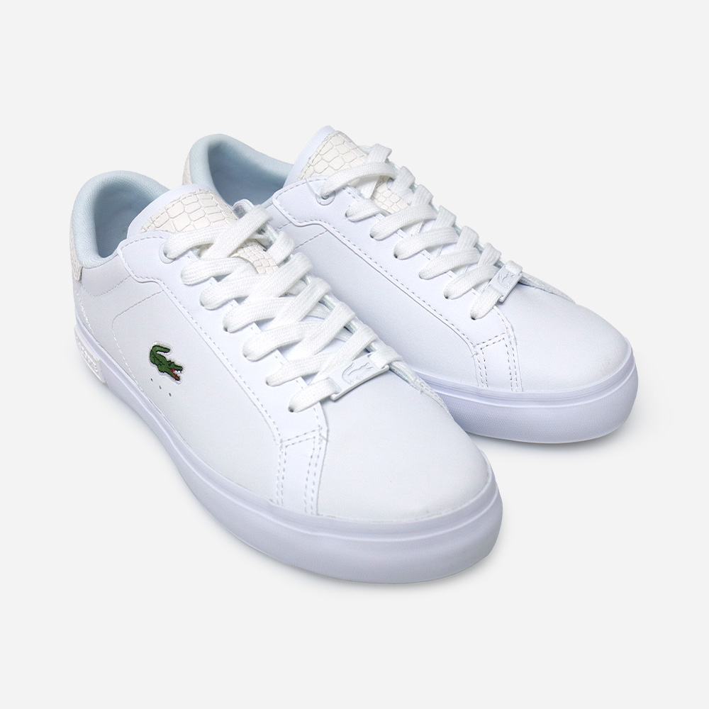라코스테 남성 운동화 파워 신발 가죽 스니커즈 화이트