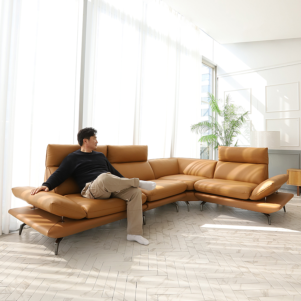 국내제작 더스틴 전체 이태리 천연가죽 면피 소파 5인 6인쇼파 코너형가죽쇼파 CL522