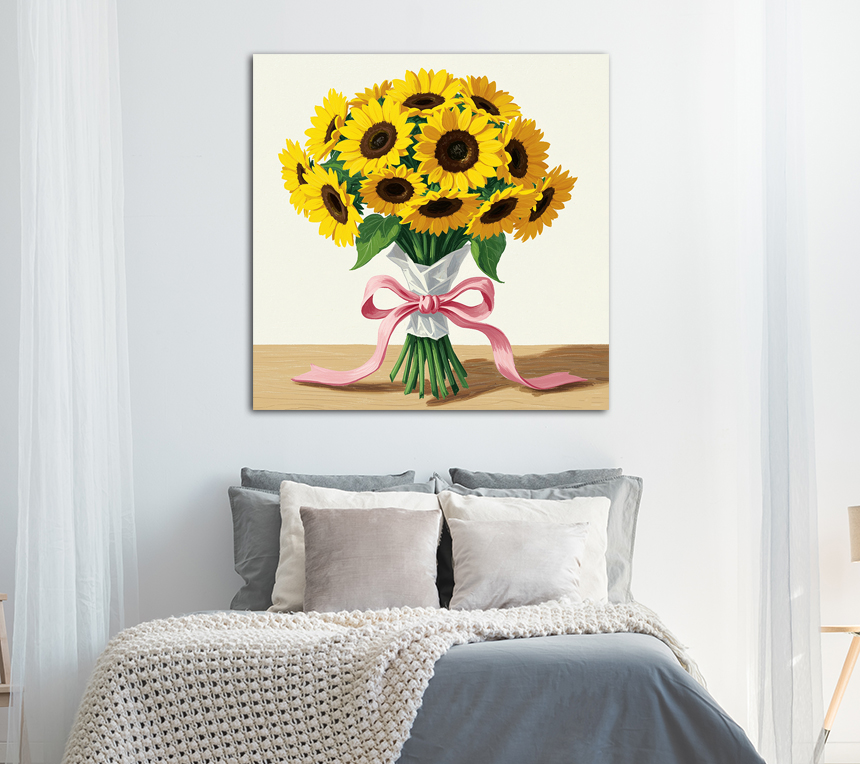 해바라기 선물 그림 달항아리 액자 거실 카페 집들이 개업 소형 이미지 7