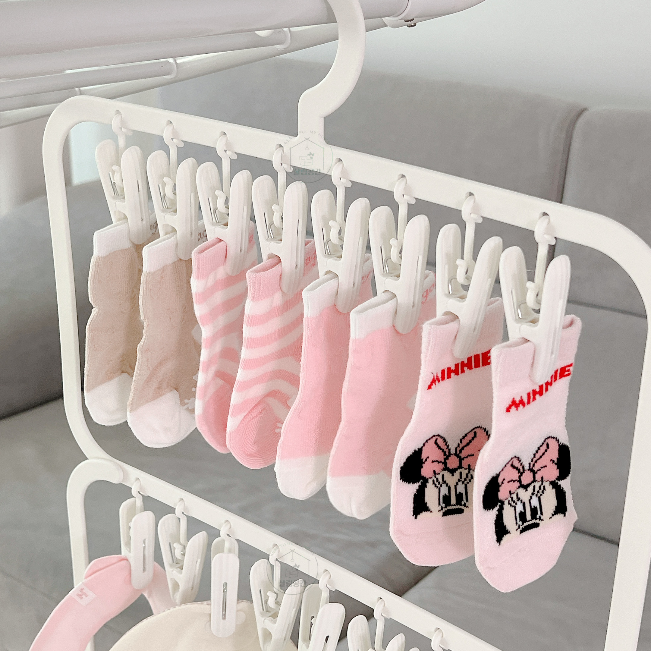 양말 속옷 빨래집게 걸이 건조대 3단 이미지 3