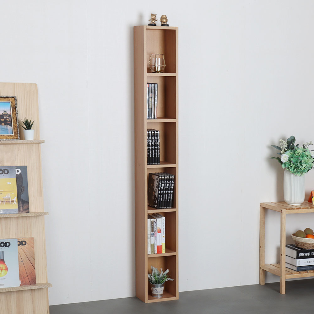 타워형 틈새 DVD수납장 200x150x1500mm, 6단, 메이플