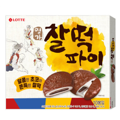 어린이 간식 롯데제과 명가 찰떡파이 350g (10개입) 아이들 과자 빵 파이 : 럭키싱싱