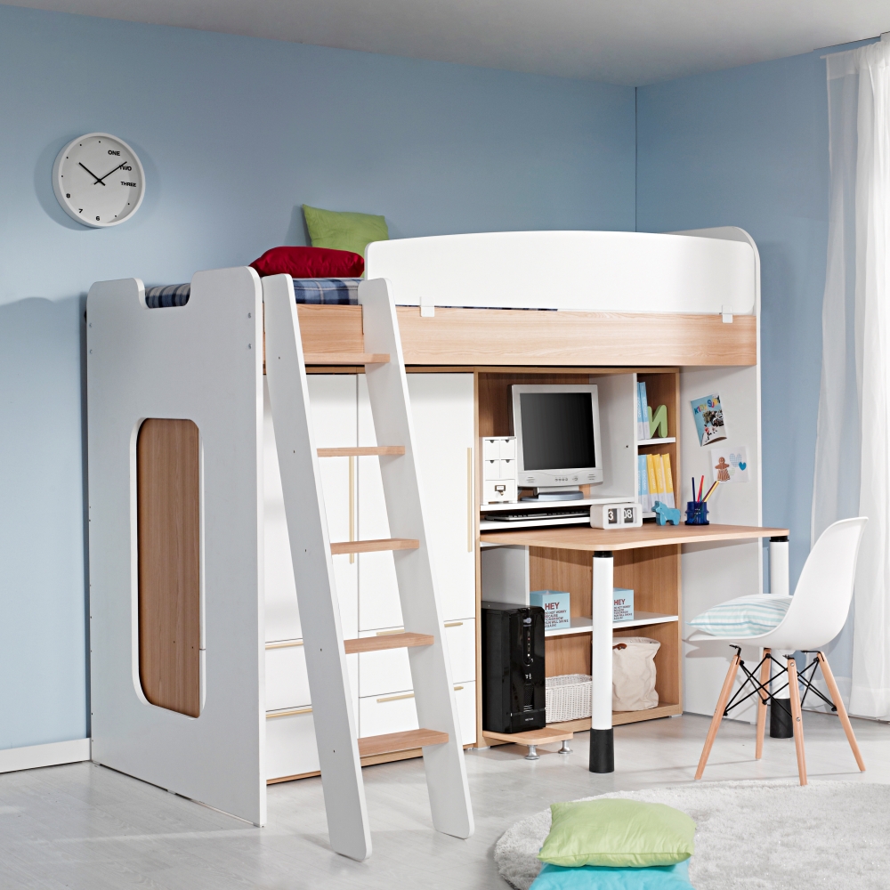 동서가구 컨셉트MU-E111사다리 벙커침대 정면책상 옷장2세트 DF903050