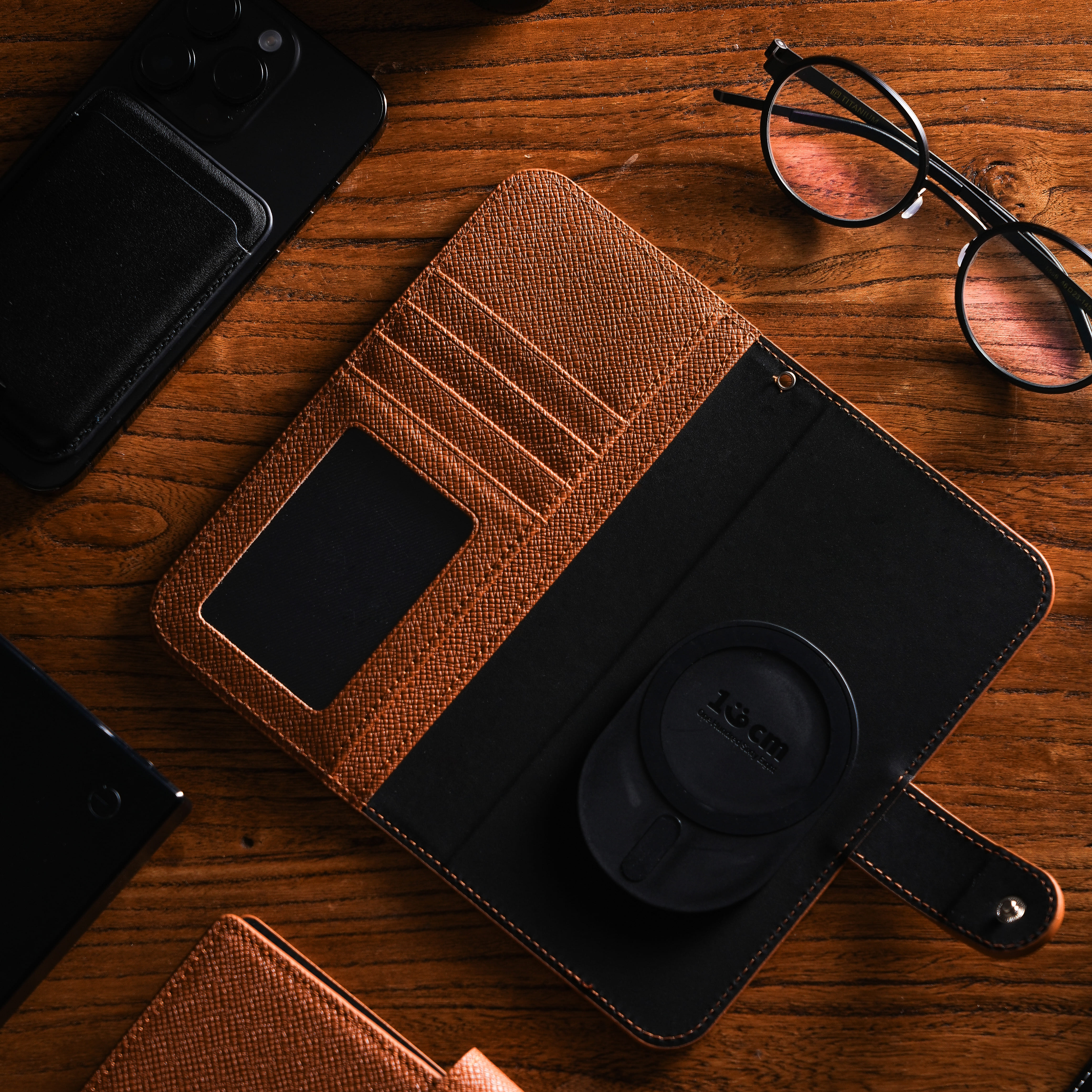 168cm 아이폰 맥세이프 다이어리 카드 지갑 사피아노 소가죽 케이스 레드, 아이폰 (전 기종 호환) - 상세 이미지 2